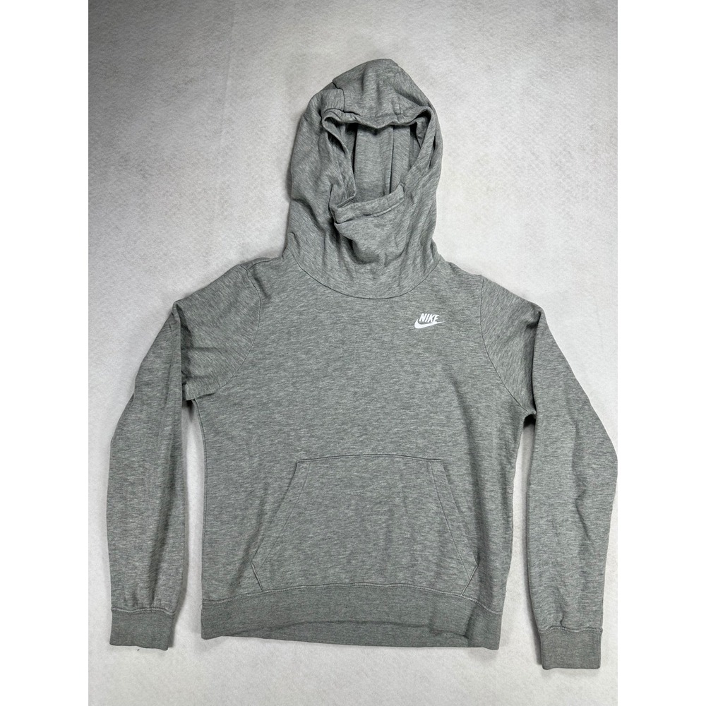 Nike Sportswear Essential Funnel Neck Hoodie Womens S Small Gray Pullover